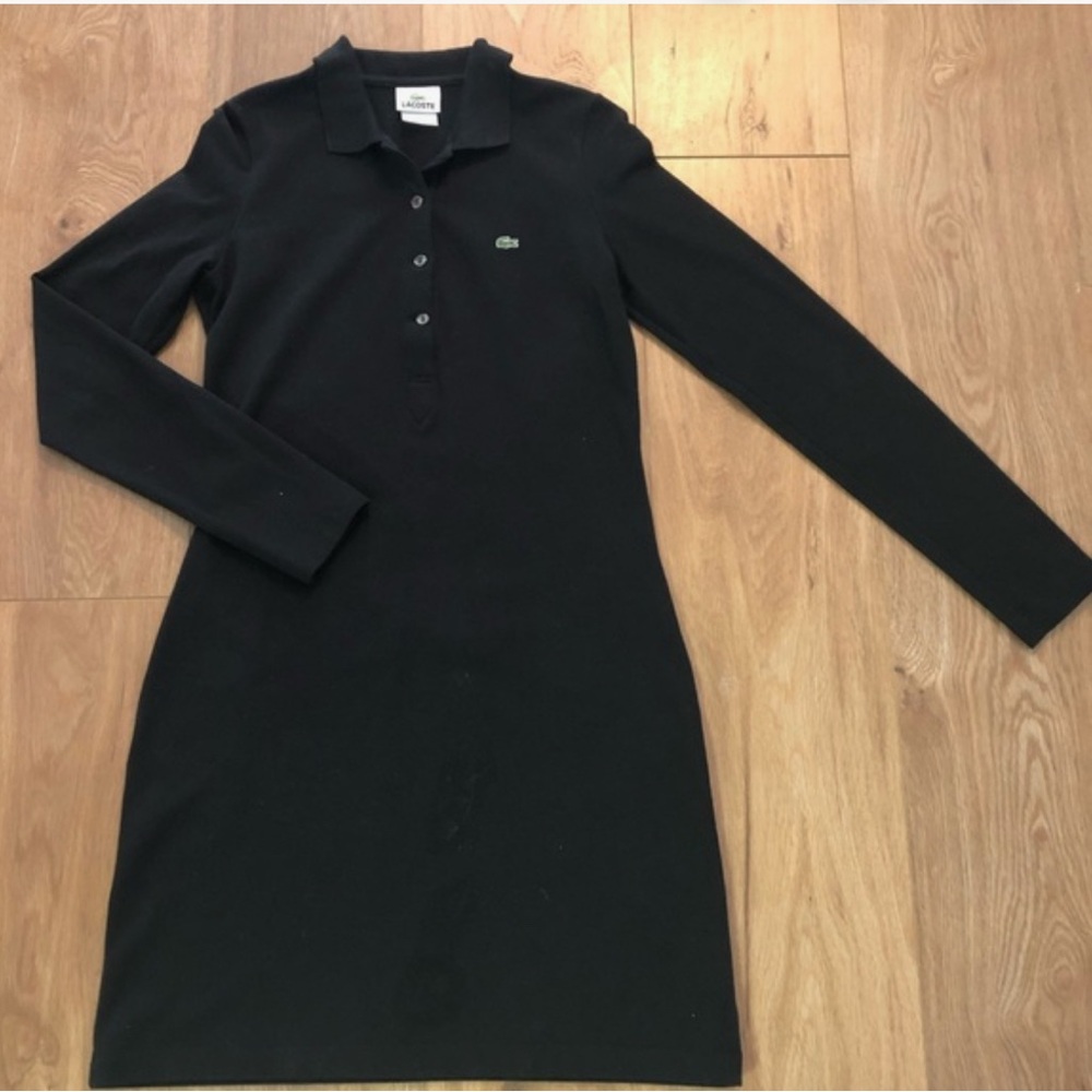 Lacoste Women's Long Sleeve Black Dress
